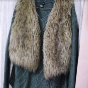 bundle Foux Brown Vest and Green Sweater